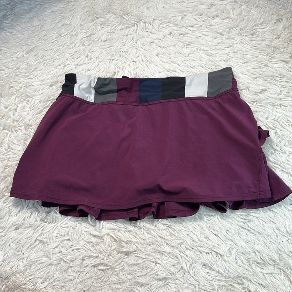 Lululemon Run: Pace Setter Skirt (Regular) Plum / Pow Stripe Angel Wing